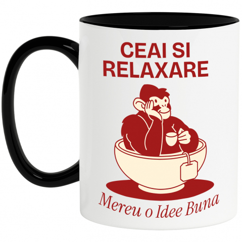 Bauturi - Cana Personalizata „Gorila în Cană de Ceai – Relaxare și Distracție cu Plic de Ceai”