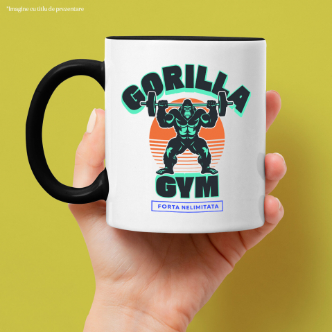 Cana Personalizata Gorila Sportivă – Ridicări Gantere și Forță Nelimitată pentru Antrenamente Fitness [1]