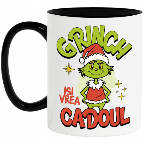 Craciun - Cana Personalizata Grinch În Costum Moș Crăciun - Cadouri Haioase pentru Crăciun
