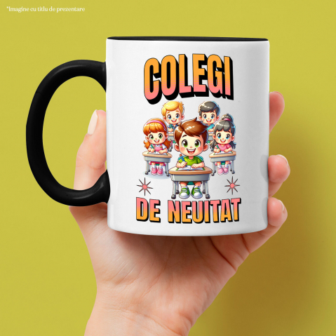 Cana Personalizata Grup Elevi Veseli în Bănci - Colegi de Neuitat și Prietenie în Școală [1]