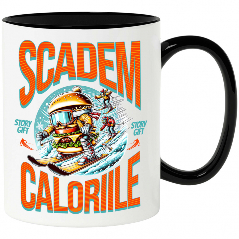 Cani Personalizate - Cana Personalizata Hamburger Cu Ochelari De Snowboard – Design Amuzant pentru Iubitorii Iernii