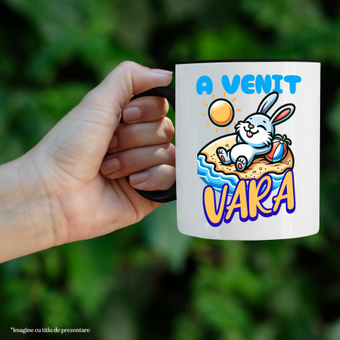 Cana Personalizata Iepure cu Dinți Lungii pe Plajă – Cadou Personalizat pentru Copii și Familie [1]
