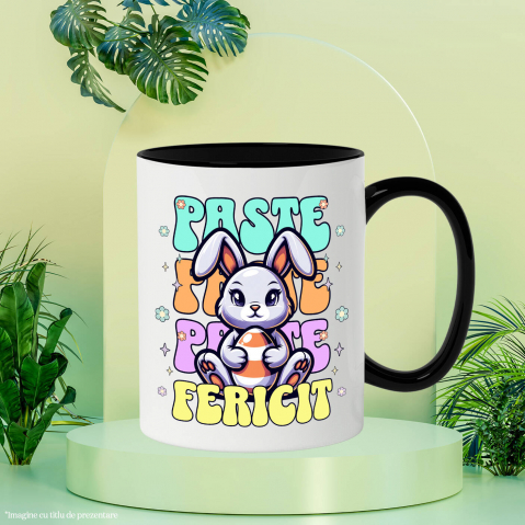 Cana Personalizata "Iepure de Paște Vesel cu Ou Colorat – Paște Fericit și Sărbători Vesele" [2]
