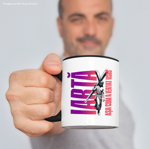 Cana Personalizata "Iisus cu Crucea - Iertare și Credință | Cadouri Personalizate pentru Sărbătorile Pascale" [1]