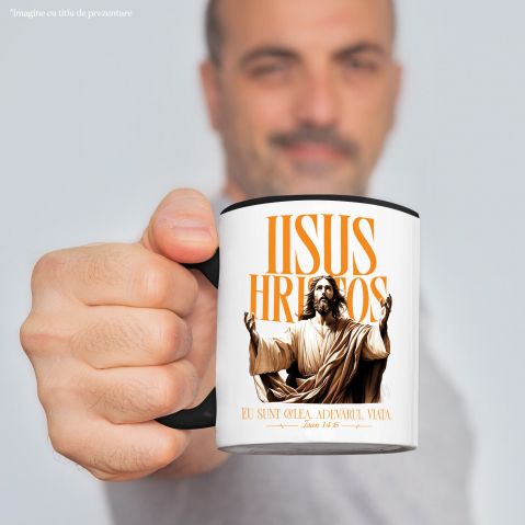 Cana Personalizata "Iisus Hristos - Statuie Religioasă cu Mesajul 'Eu Sunt Calea, Adevărul și Viața' | Cadou Spiritual" [1]