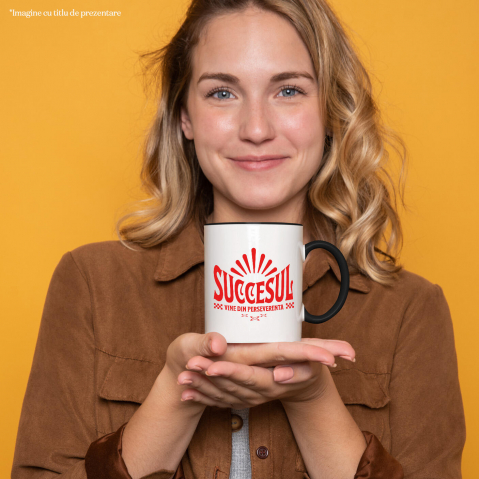 Cana Personalizata Mesaj Motivațional „Succesul Vine Din Perseverență” - Cadou Personalizat [1]