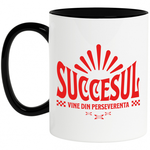 Citate - Cana Personalizata Mesaj Motivațional „Succesul Vine Din Perseverență” - Cadou Personalizat