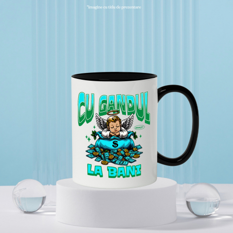 Cana Personalizata Inger Copil cu Aripi și Sac de Bani – Cadou Simbolic Financiar pentru Familie, Tati, Copii, Abundență și Succes [2]