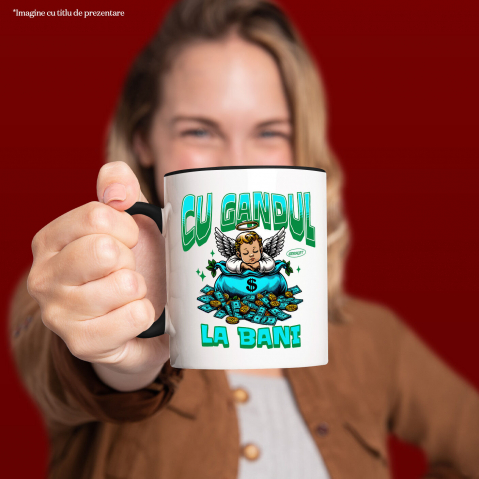 Cana Personalizata Inger Copil cu Aripi și Sac de Bani – Cadou Simbolic Financiar pentru Familie, Tati, Copii, Abundență și Succes [1]