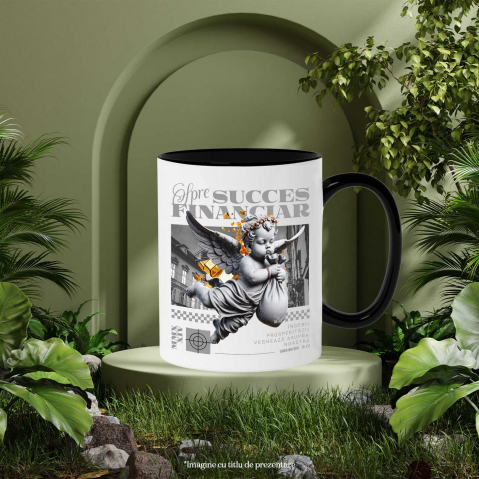 Cana Personalizata Înger cu Sac de Bani în Zbor – Statuie Motivatională „Spre Succes Financiar” – Cadou Personalizat pentru Familie, Tati, Copii, Prieteni [2]