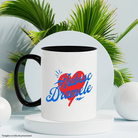 Cana Personalizata Mesaj Haios „Iubesc Dramele Femeie” – Cadou Personalizat Amuzant [2]