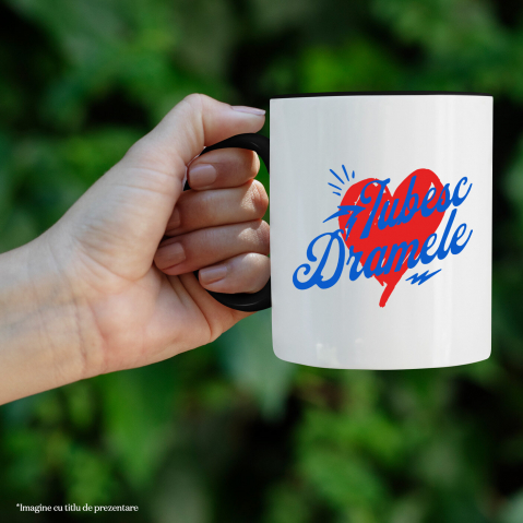 Cana Personalizata Mesaj Haios „Iubesc Dramele Femeie” – Cadou Personalizat Amuzant [1]