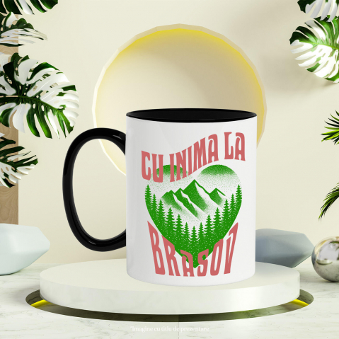 Cana Personalizata Tricou Personalizat Natură - „Cu Inima la Brașov” | Cadouri Speciale [2]