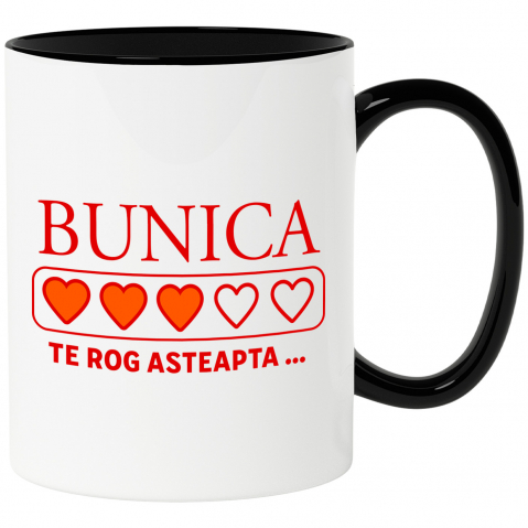 Căni - Cana Personalizata Inimioare Umplute Personalizate | Cadou Special pentru Bunica