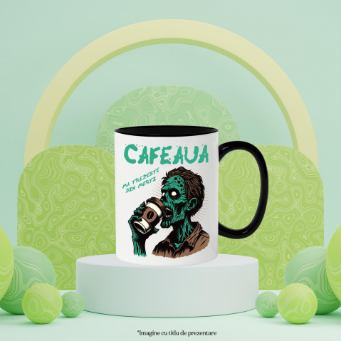 Cana Personalizata Zombie Halloween - Design Înfricoșător și Amuzant cu Cafea - Cadouri Personalizate [2]