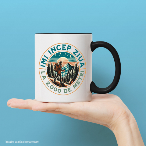 Cana Personalizata "Barbat Pe Munte – Cadou Personalizat cu Mesajul ‘Îmi Încep Ziua La 2.000 Metri’ pentru Iubitorii de Natură" [1]
