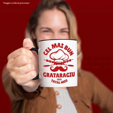 Cana Personalizata Cadouri personalizate pentru tatăl grătarangiu | Frigărui și pălărie cheff cu text amuzant [1]