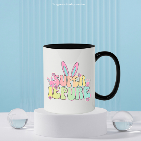 Cana Personalizata "Iubitorii de Iepuri cu Urechi Lungi Colorate - Cadou Paște pentru Copii" [2]