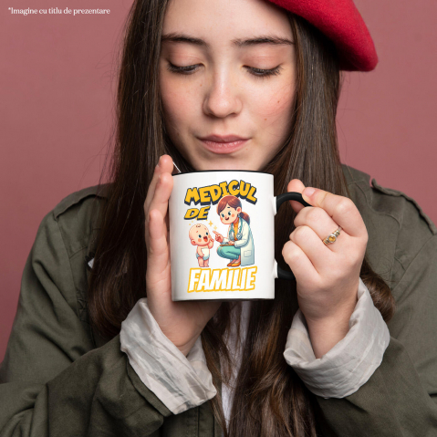 Cana Personalizata Femeie Doctor cu Halat Alb și Copil Vesel – Design Personalizat [1]