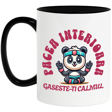 Cana Personalizata Urs Panda în Poziție de Yoga – Relaxare, Sport și Mindfulness