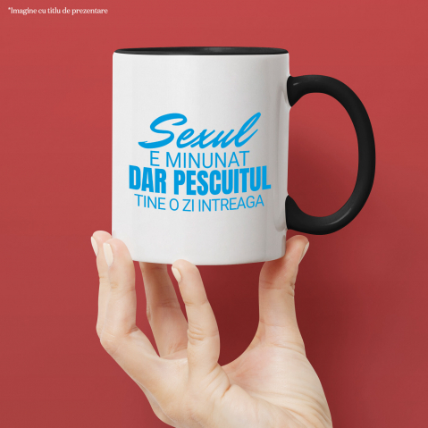 Cana Personalizata Mesaj Haios pentru Pescari „Sexul e minunat, dar pescuitul ține o viață întreagă” – Cadou Personalizat pentru Iubitorii de Pescuit [1]