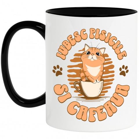 Bauturi - Cana Personalizata „Cană Personalizată „Iubesc Pisicile Și Cafeaua” – Cadou Amuzant pentru Iubitorii de Pisici și Cafea”