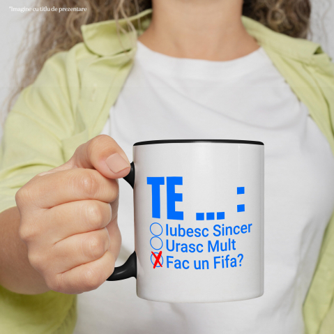 Cana Personalizata Iubitorii de Jocuri Video FIFA - Te Iubesc Urasc - Cadou Personalizat Fotbal [1]