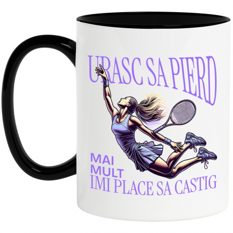 Căni - Cana Personalizata Jucătoare de Tenis în Acțiune - Tricou Personalizat pentru Pasionații Sportului