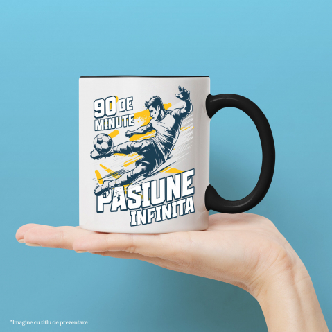 Cana Personalizata Jucător Fotbal Campion – Lovitură Minge Sport Motivational „90 Minute Pasiune Infinita” [1]