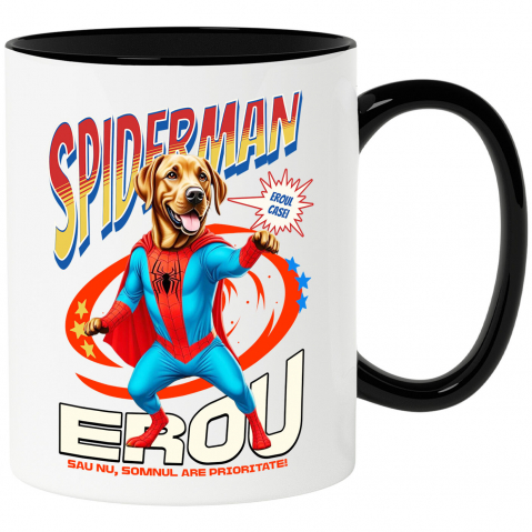 Cani Personalizate - Cana Personalizata Labrador Retriever în Costum Spider-Man - Cadou Personalizat pentru Copii și Familie