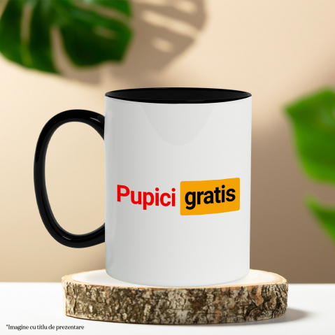 Cana Personalizata Logo Haios Roșu Galben cu Mesaje de Dragoste și Pupici - Cadouri Personalizate Amuzante pentru Familie și Prieteni [2]