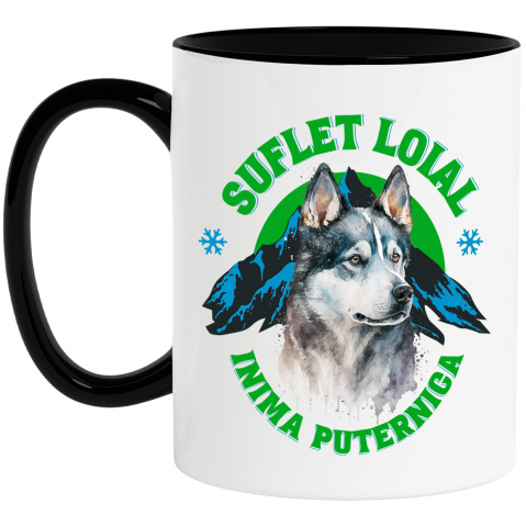 Animale - Cana Personalizata Tricou Personalizat Lup Salbatic Husky – Suflet Loial și Inimă Puternică | Cadou pentru Iubitori de Câini