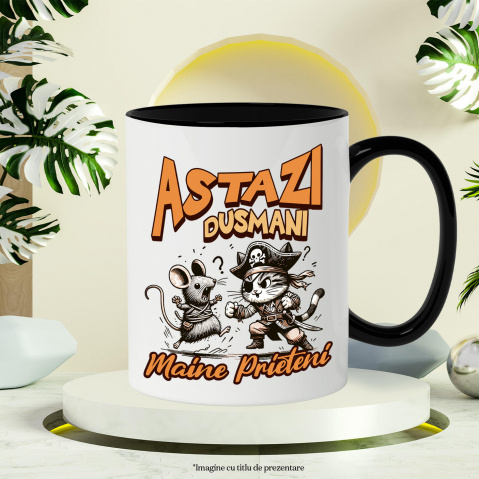 Cana Personalizata "Lupta Soarece și Motan Pirat - Astăzi Dușmani, Mâine Prieteni" [2]