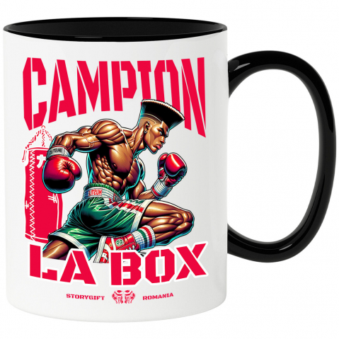 Cani Personalizate - Cana Personalizata Luptător Puternic De Box – Design Sportiv Personalizat Pentru Campioni