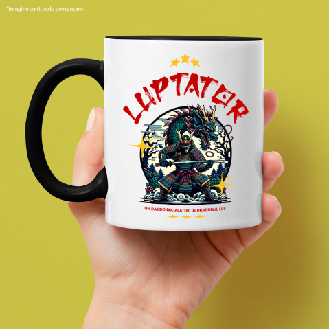 Cana Personalizata Cadouri personalizate – Războinic cu armură și dragon imens din cultura chineză [1]