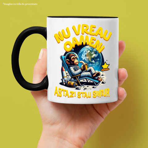 Cana Personalizata Maimuța Spațială pe Lună la Plajă - Cadou Relaxant și Amuzant pentru Copii [1]