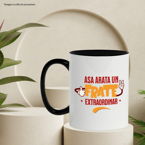 Cana Personalizata Cadou Personalizat pentru Frate | Mickey Mouse | Semn Pace și OK | Familie și Iubire [2]