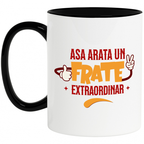 Familie - Cana Personalizata Cadou Personalizat pentru Frate | Mickey Mouse | Semn Pace și OK | Familie și Iubire