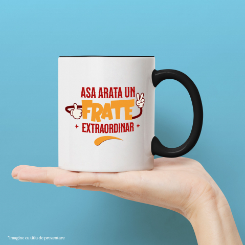 Cana Personalizata Cadou Personalizat pentru Frate | Mickey Mouse | Semn Pace și OK | Familie și Iubire [1]