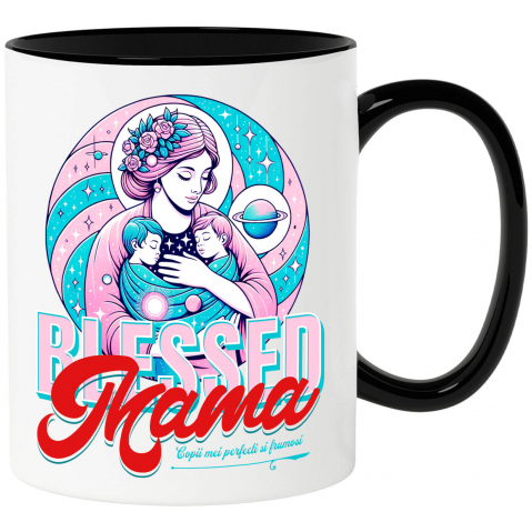 Mama - Cana Personalizata "Blessed Mama Copii Mei Perfecti și Frumoși – Cadouri Personalizate pentru Familie"