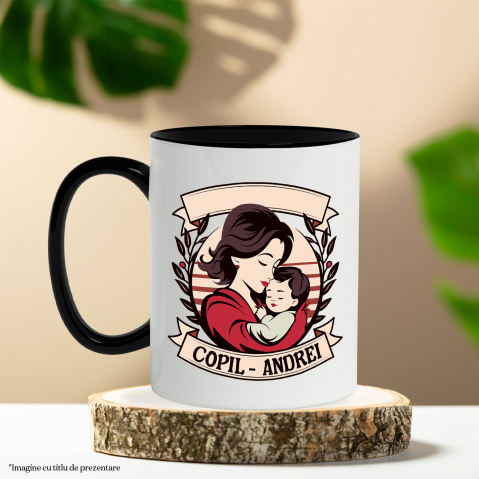 Cana Personalizata Mama și Copil - „Iubire Eternă” | Cadou Personalizat pentru Familie [2]