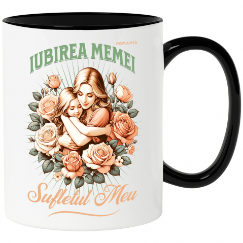 Cana Personalizata "Mama și Fata – Cadouri Personalizate cu Trandafiri Roz și Mesajul Iubirii Mamei"