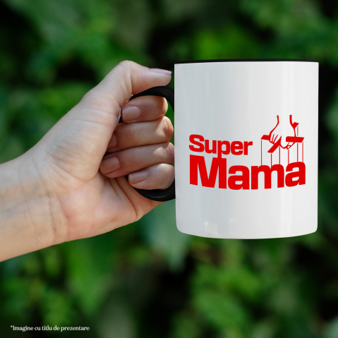 Cana Personalizata "Super Mama – Femeie Puternică – Cadouri Personalizate Marionetă și Papuși" [1]