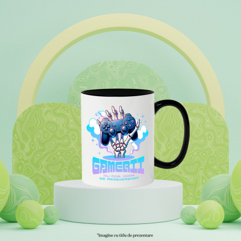 Cana Personalizata Mână Schelet cu Manetă Jocuri Video „Gamerii Nu Mor Doar Se Revanșează” - Cadou Personalizat pentru Gameri și Familie [2]