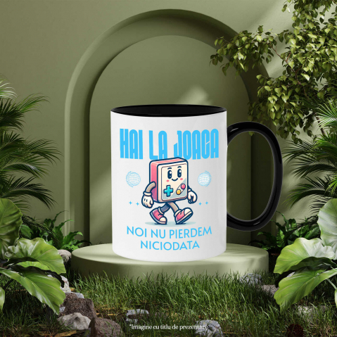 Cana Personalizata Manetă Jocuri Video Veselă cu Text „Hai la Joacă” - Cadou Personalizat pentru Familie și Prieteni [2]
