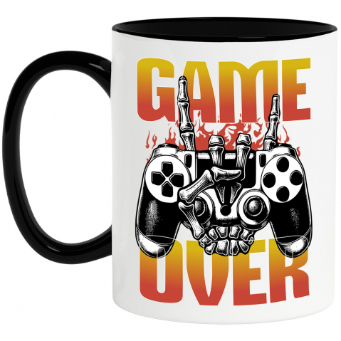 LUME - Cana Personalizata Manetă Joc Video cu Mâna Schelet „Game Over” - Cadou Personalizat pentru Gameri și Familie