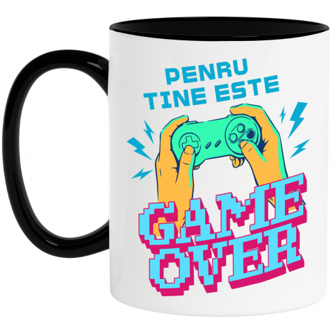 LUME - Cana Personalizata Game Over - Maneta Jocuri Video în Mâini - Cadou Personalizat Gaming
