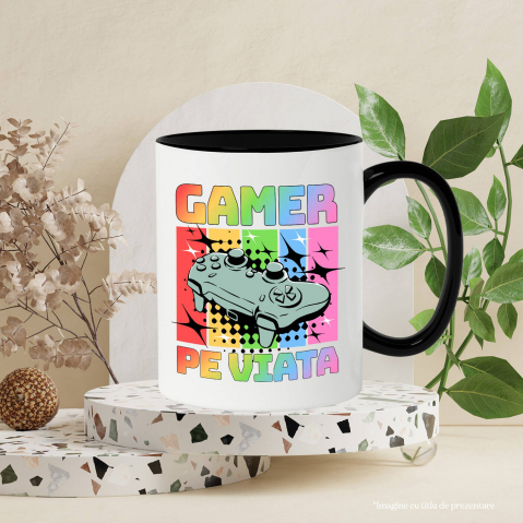 Cana Personalizata Maneta Jocuri Video „Gamer Pe Viață” - Cadou Personalizat Multicolor pentru Iubitorii de Jocuri Video [2]