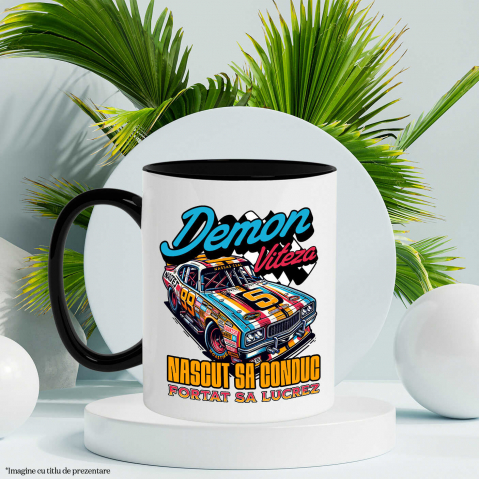 Cana Personalizata Mașină De Curse Colorată – Demonul Vitezei Cu Numărul 5 [2]
