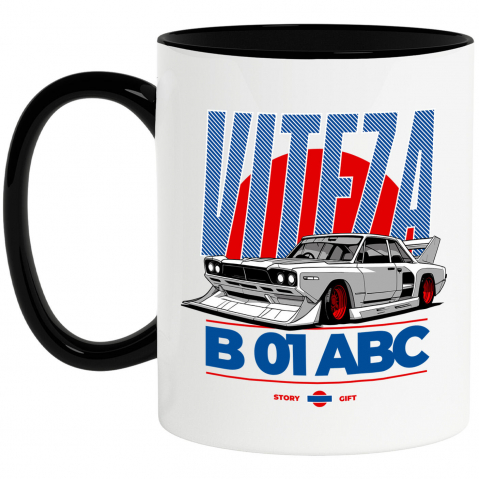 Masini - Cana Personalizata Mașină Gri De Curse – Motor Puternic și Roți Roșii pentru Viteză Extremă